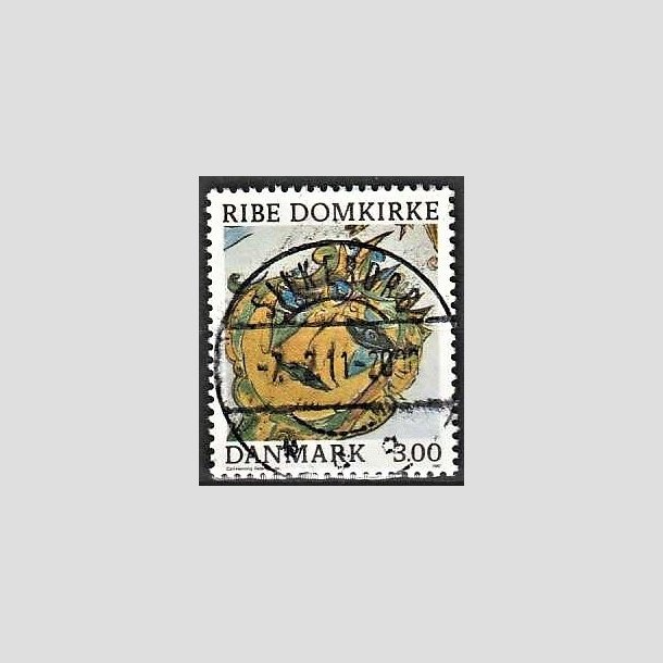 FRIMRKER DANMARK | 1987 - AFA 879 - Ribe Domkirke - 3,00 Kr. flerfarvet - Pragt Stemplet