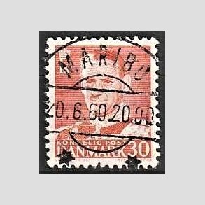 FRIMRKER DANMARK | 1952-53 - AFA 337 - Fr. IX 30 re rd - Lux Stemplet 