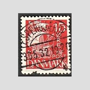FRIM�RKER DANMARK | 1927 - AFA 169 - Karavel 15 �re r�d - Lux Stemplet 