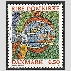 FRIM�RKER DANMARK | 1987 - AFA 881 - Ribe Domkirke - 6,50 Kr. flerfarvet - Pragt Stemplet