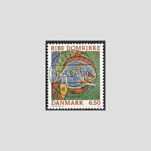 FRIMRKER DANMARK | 1987 - AFA 881 - Ribe Domkirke - 6,50 Kr. flerfarvet - Pragt Stemplet