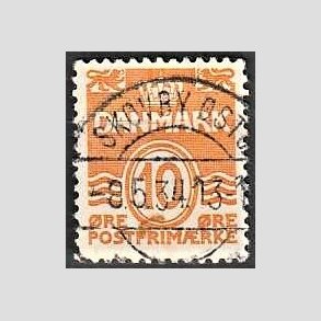 FRIM�RKER DANMARK | 1933 - AFA 202 - B�lgelinie 10 �re orange type IA - Lux Stemplet