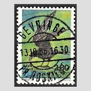 FRIM�RKER DANMARK | 1986 - AFA 864 - Danske fugle - 2,80 Kr. flerfarvet - Pragt Stemplet 