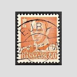 FRIMRKER DANMARK | 1952-53 - AFA 341 - Fr. IX 80 re orange - Lux Stemplet