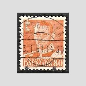 FRIMRKER DANMARK | 1952-53 - AFA 341 - Fr. IX 80 re orange - Lux Stemplet