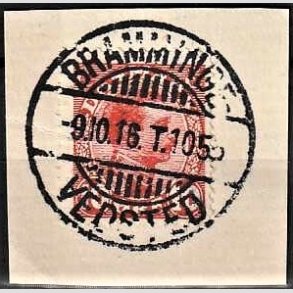FRIMRKER DANMARK | 1913 - AFA 69 - Chr. X 10 re rd p klip - Lux Stemplet 