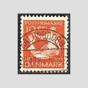 FRIM�RKER DANMARK | 1935 - AFA 225 - H. C. Andersen 10 �re orange - Lux Stemplet Kalundborg