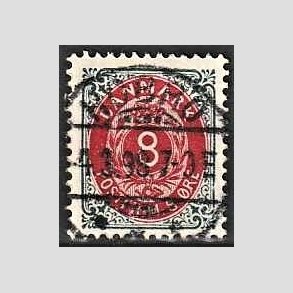 FRIM�RKER DANMARK | 1895 - AFA 25B - 8 �re gr�/r�d - Lux Stemplet 