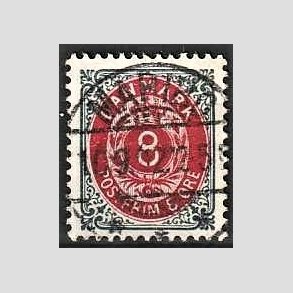 FRIM�RKER DANMARK | 1895 - AFA 25B - 8 �re gr�/r�d - Lux Stemplet 