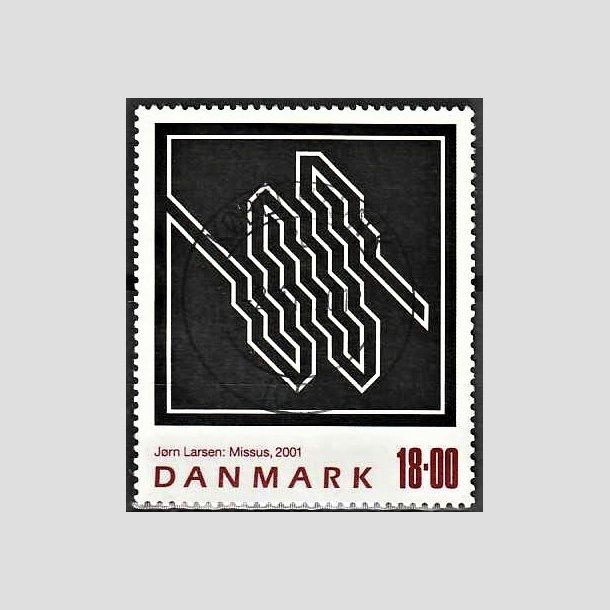 FRIMRKER DANMARK | 2001 - AFA 1292 - Jrn Larsen - 18,00 Kr. flerfarvet - Pragt Stemplet Kbenhavn K