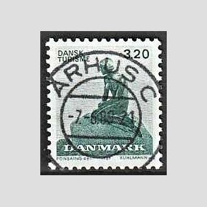 FRIM�RKER DANMARK | 1989 - AFA 932 - Dansk turisme i 100 �r - 3,20 Kr. gr�n - Pragt Stemplet