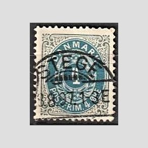 FRIM�RKER DANMARK | 1895 - AFA 23B - 4 �re gr�/bl� - Lux Stemplet