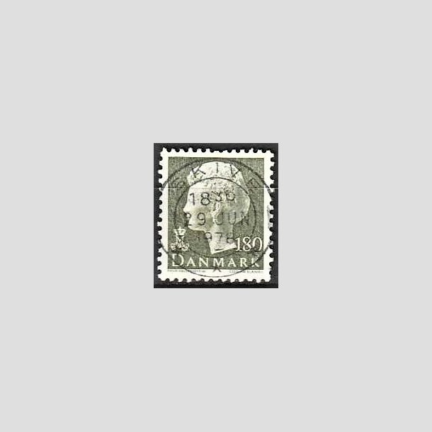 FRIMRKER DANMARK | 1977 - AFA 647 - Dronning Margrethe - 180 re sortgrn - Pragt Stemplet