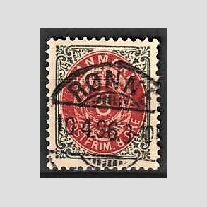 FRIM�RKER DANMARK | 1895 - AFA 25B - 8 �re gr�/r�d - Pragt Stemplet 