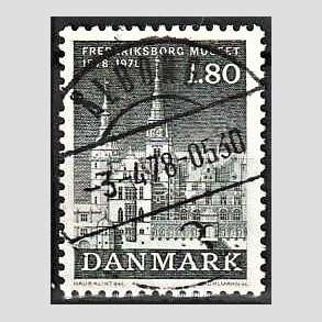 FRIM�RKER DANMARK | 1978 - AFA 657 - Frederiksborgmuseet 100 �r - 1,80 Kr. sortgr� - Pragt Stemplet