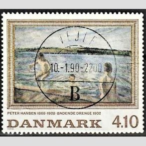 FRIMRKER DANMARK | 1988 - AFA 921 - Peter Hansen - 4,10 Kr. flerfarvet - Pragt Stemplet Vejle