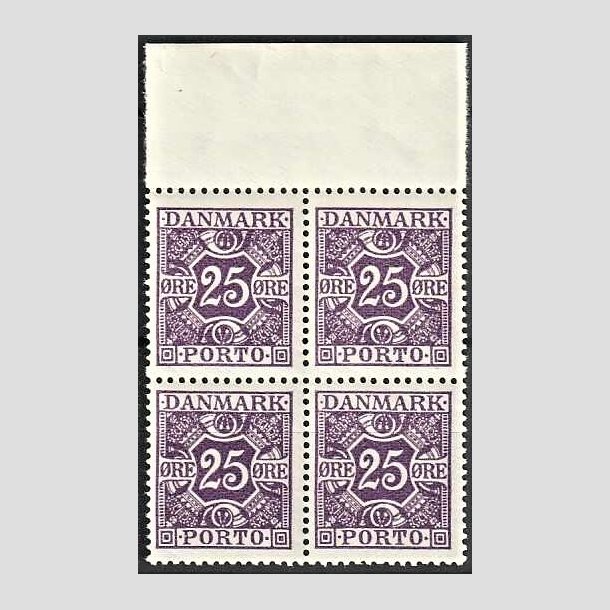 FRIMRKER DANMARK | 1926-27 - AFA 18 - 25 re violet i 4-blok - Postfrisk