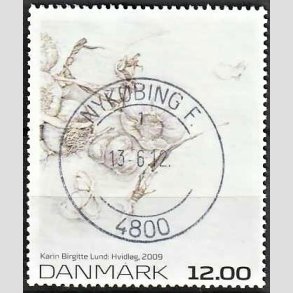 FRIMRKER DANMARK | 2009 - AFA 1594 - Frimrkekunst 13. - 12,00 Kr. flerfarvet - Pragt Stemplet