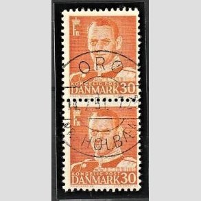 FRIMRKER DANMARK | 1948-50 - AFA 309 - Fr. IX 30 re orange i par - Pragt Stemplet 