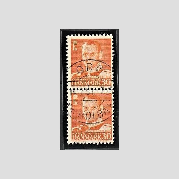 FRIMRKER DANMARK | 1948-50 - AFA 309 - Fr. IX 30 re orange i par - Pragt Stemplet "OR PR. HOLBK"