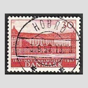FRIM�RKER DANMARK | 1957 - AFA 370 - Nationalmuseets 150 �r - 30 �re r�d - Pragt Stemplet