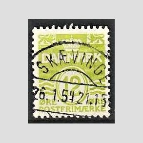 FRIM�RKER DANMARK | 1952-53 - AFA 335 - B�lgelinie 12 �re lysgr�n - Lux Stemplet 