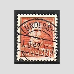 FRIMRKER DANMARK | 1942-44 - AFA 278 - Chr. X 30 re orange - Lux Stemplet