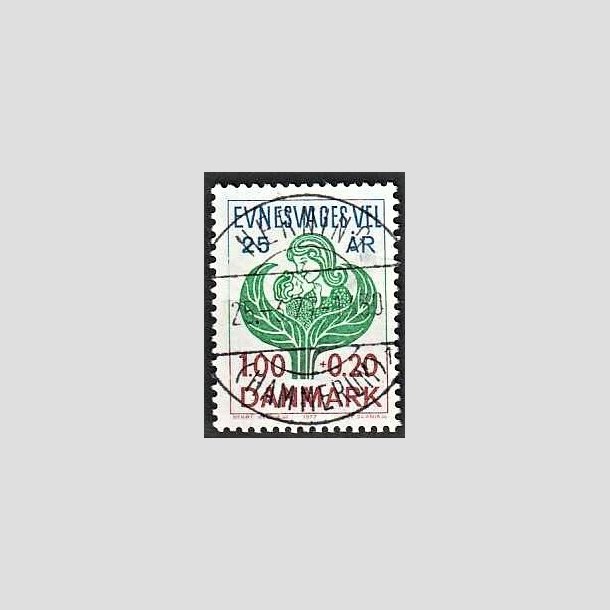 FRIMRKER DANMARK | 1977 - AFA 633 - Evnesvages vel - 1,00 + 0,20 Kr. bl/grn/rd - Pragt Stemplet "HERNING - HAMMERUM"
