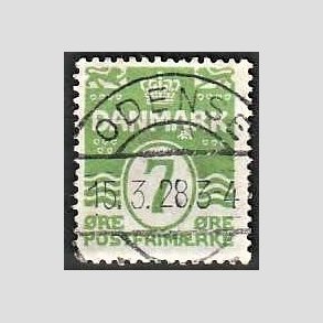 FRIM�RKER DANMARK | 1926-30 - AFA 167 - B�lgelinie 7 �re lysgr�n - Lux Stemplet