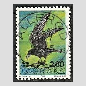 FRIM�RKER DANMARK | 1986 - AFA 865 - Danske fugle - 2,80 Kr. flerfarvet - Pragt Stemplet