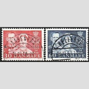 FRIM�RKER DANMARK | 1960 - AFA 384,385 - S�lvbryllup - 30 + 60 �re - Pragt Stemplet