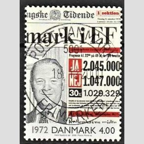 FRIMRKER DANMARK | 2000 - AFA 1266 - 1900-tallet serie 4 - 4,00 Kr. avisforside - Pragt Stemplet