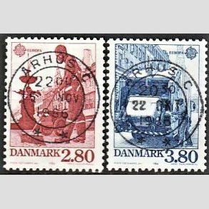 FRIM�RKER DANMARK | 1986 - AFA 870,871 - Europam�rker - 2,80 + 3,80 Kr. - Lux Stemplet