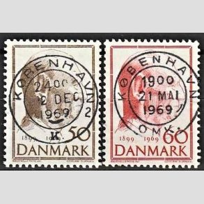 FRIM�RKER DANMARK | 1969 - AFA 480,481 - Fredrik IX 70 �r - 50 + 60 �re - Pragt Stemplet