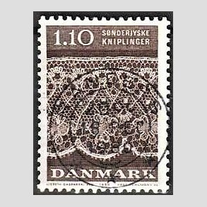 FRIM�RKER DANMARK | 1980 - AFA 711 - S�nderjyske kniplinger - 1,10 Kr. brun - Pragt Stemplet