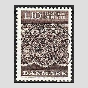 FRIM�RKER DANMARK | 1980 - AFA 711 - S�nderjyske kniplinger - 1,10 Kr. brun - Pragt Stemplet