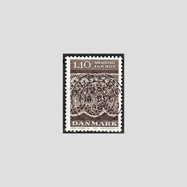 FRIMRKER DANMARK | 1980 - AFA 711 - Snderjyske kniplinger - 1,10 Kr. brun - Pragt Stemplet