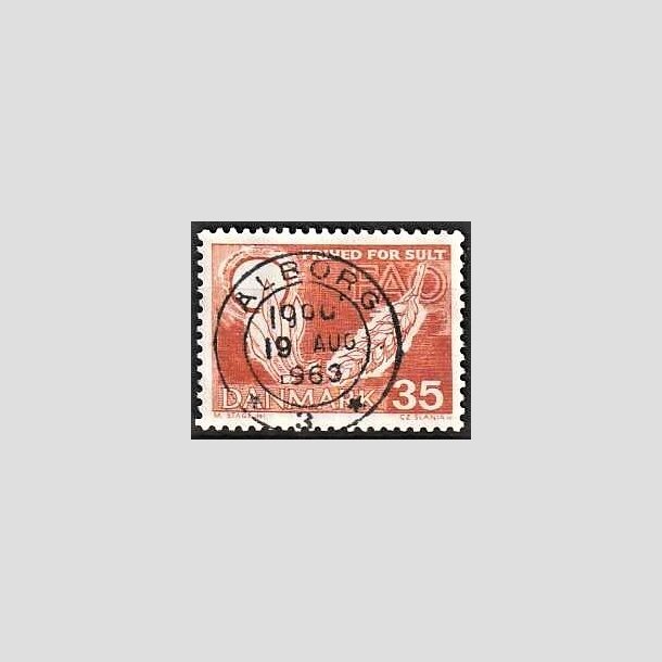 FRIMRKER DANMARK | 1963 - AFA 412 - FAO anti-hunger - 35 re brunrd - Lux Stemplet