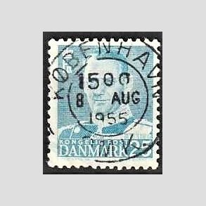 FRIMRKER DANMARK | 1952-53 - AFA 336 - Fr. IX 25 re lysbl - Lux Stemplet
