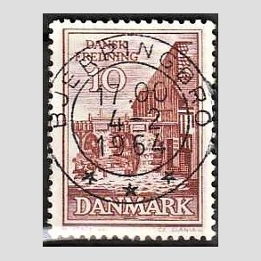 FRIM�RKER DANMARK | 1962 - AFA 407 - Fredningsserie - 10 �re r�dbrun - Pragt Stemplet