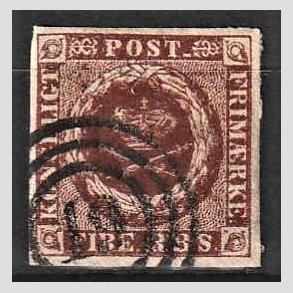 FRIMRKER DANMARK | 1852 - AFA 1 - 4 R.B.S Ia rdbrun - Thiele I - Stemplet