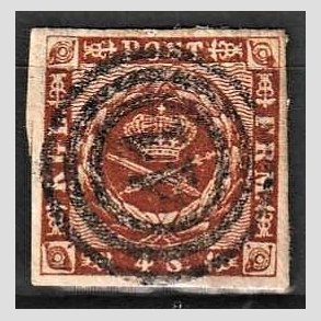 FRIMRKER DANMARK | 1858-62 - AFA 7 - 4 Skilling brun - Lux Stemplet