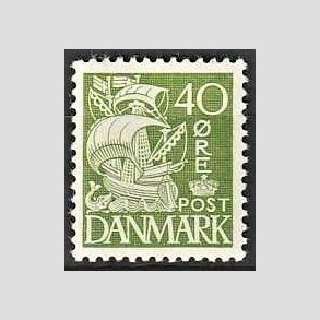 FRIMRKER DANMARK | 1937-40 - AFA 208a - Karavel 40 re grn Type II - Postfrisk