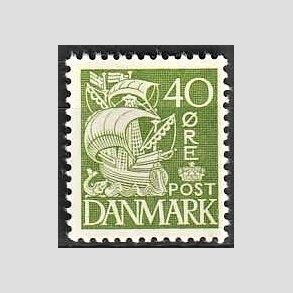 FRIMRKER DANMARK | 1937-40 - AFA 208a - Karavel 40 re grn Type II - Postfrisk