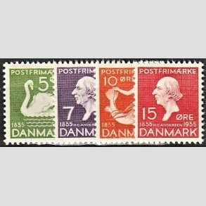FRIMRKER DANMARK | 1935 - AFA 223,224,225,226 - H. C. Andersen - 5,7,10,15 re - Postfrisk