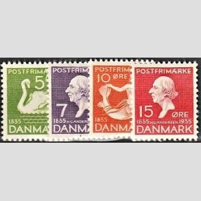 FRIMRKER DANMARK | 1935 - AFA 223,224,225,226 - H. C. Andersen - 5,7,10,15 re - Postfrisk