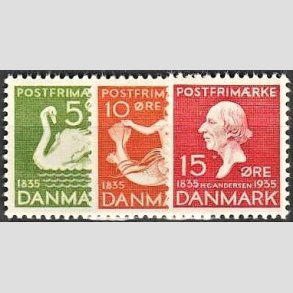 FRIMRKER DANMARK | 1935 - AFA 223,225,226 - H. C. Andersen - 5,10,15 re - Postfrisk