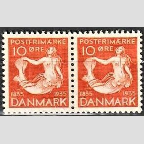FRIMRKER DANMARK | 1935 - AFA 225 - H. C. Andersen 10 re orange i par - Postfrisk