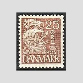 FRIMRKER DANMARK | 1934 - AFA 214 - Karavel 25 re brun Type I - Ubrugt