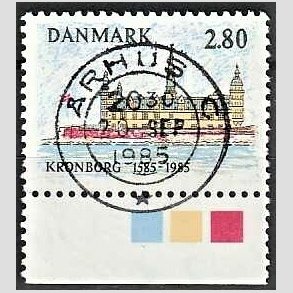 FRIM�RKER DANMARK | 1985 - AFA 840 - Kronborg Slot 400 �r - 2,80 Kr. flerfarvet - Pragt Stemplet